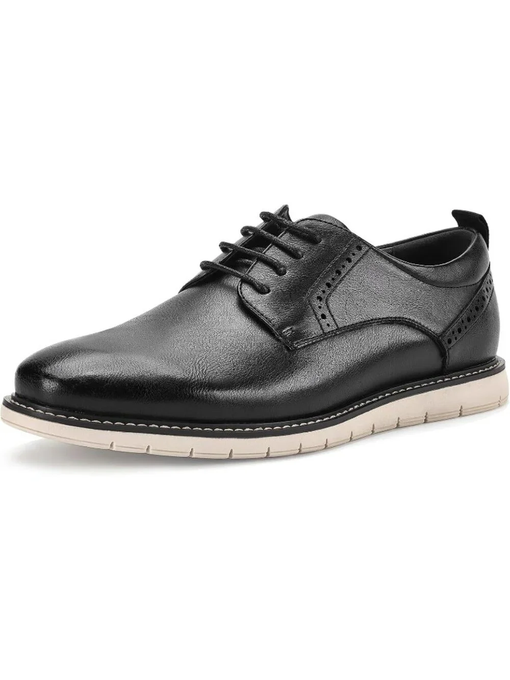 Men's Black Wingtip Casual Leather Lace Up Fit Brogue Oxford Office Dress Shoes